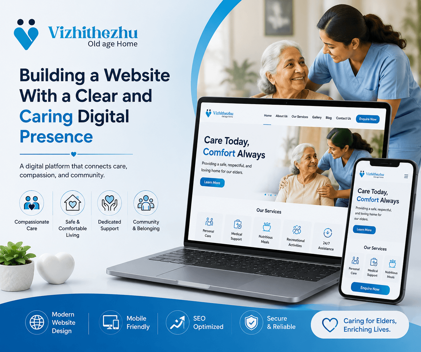 Vizhithezhu Old Age Home: Building a Website With a Clear and Caring Digital Presence